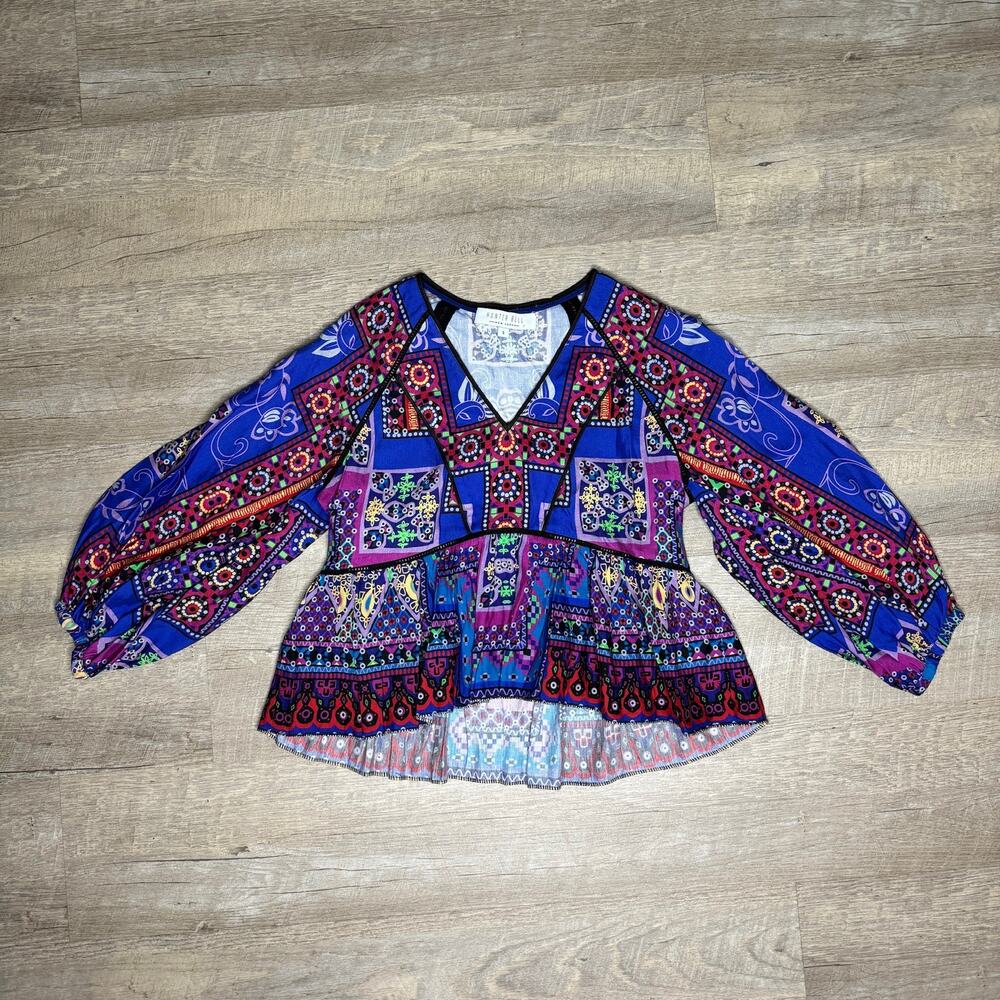 HUNTER BELL Grayson Blouse Bohemian Boho Festival Cottage Colorful Gypsy Artsy